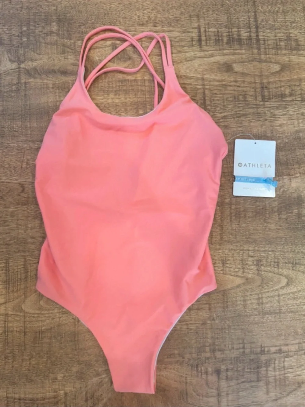 Athleta Girls' Pink Pastel Ombre One-Piece Swimsuit